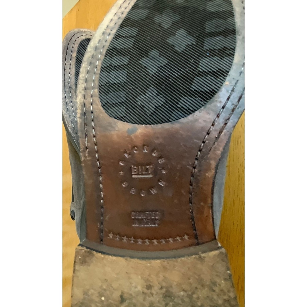 George Brown Bilt Grey Brown Suede Chelsea Boots Mens Size 9M Italy Sample Shoe - Picture 11 of 16